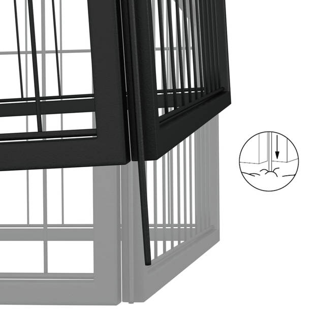 vidaXL Hondenkennel 24 panelen 50 x 100 cm gepoedercoat staal zwart