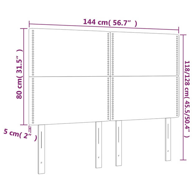 vidaXL Hoofdborden 4 st 72x5x78/88 cm fluweel roze