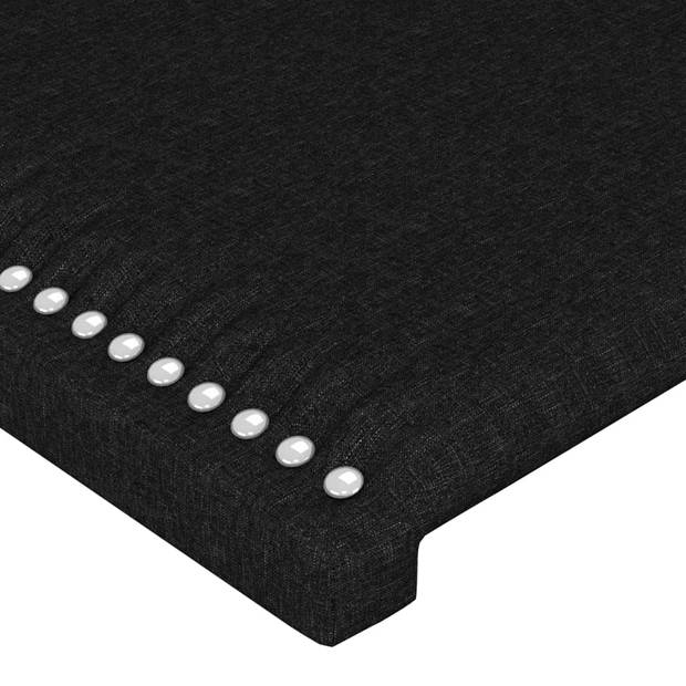 vidaXL Hoofdbord met randen 93x23x78/88 cm stof zwart