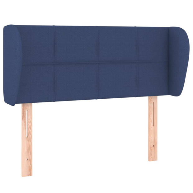 vidaXL Hoofdbord met randen 93x23x78/88 cm stof blauw