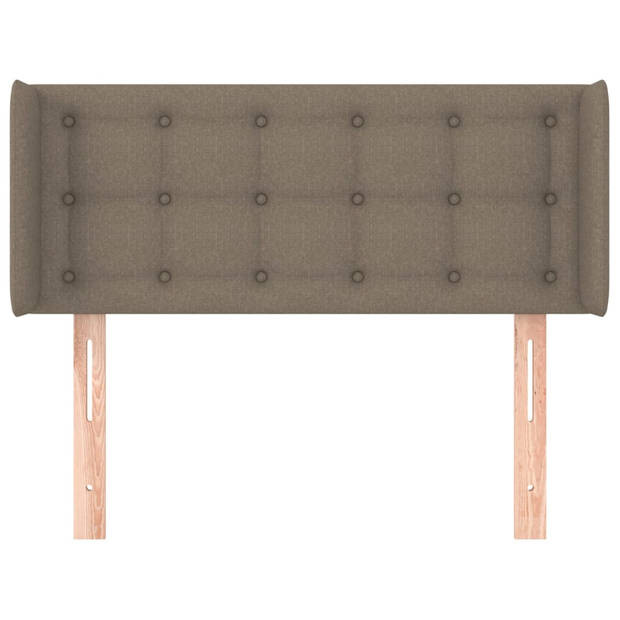 vidaXL Hoofdbord met randen 103x16x78/88 cm stof taupe