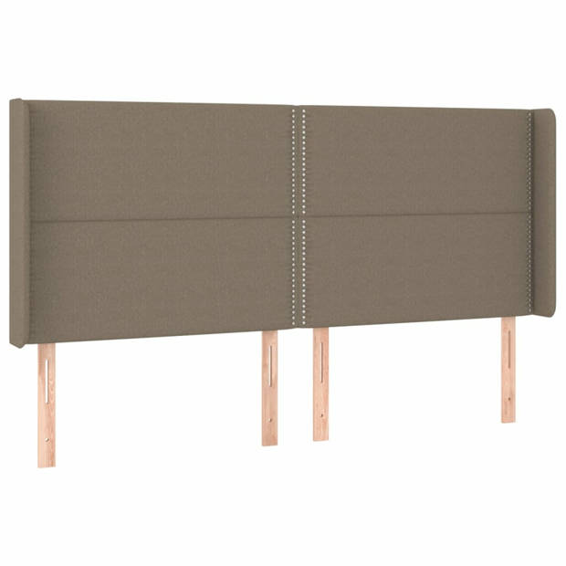 vidaXL Hoofdbord met randen 183x16x118/128 cm stof taupe