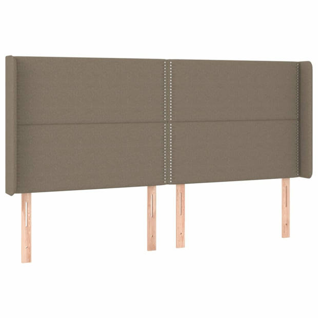 vidaXL Hoofdbord met randen 203x16x118/128 cm stof taupe