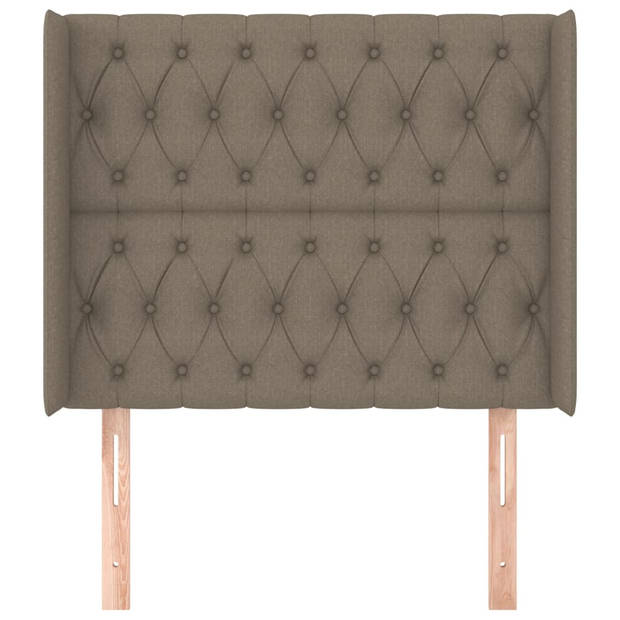 vidaXL Hoofdbord met randen 93x16x118/128 cm stof taupe