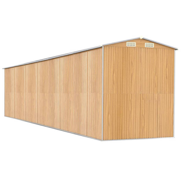 The Living Store Tuinschuur - Lichtbruin - 192 x 938 x 223 cm (L x B x H) - Gegalvaniseerd staal