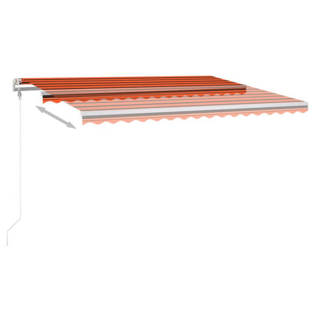 vidaXL Luifel automatisch met LED windsensor 450x350 cm oranje bruin