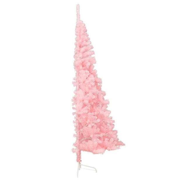 The Living Store Halve Kunstkerstboom - Roze - 150 cm - PVC en staal - Met 340 takken