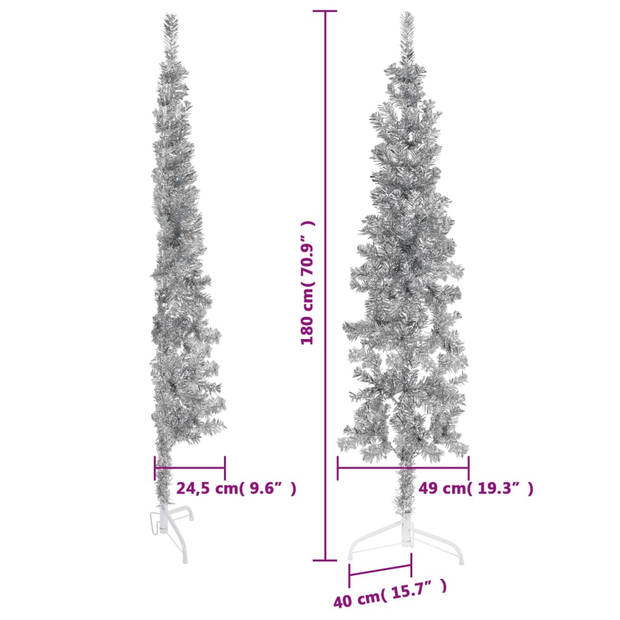 The Living Store Kerstboom - Halfrond - Kunst - 246 uiteinden - 180cm - Zilver