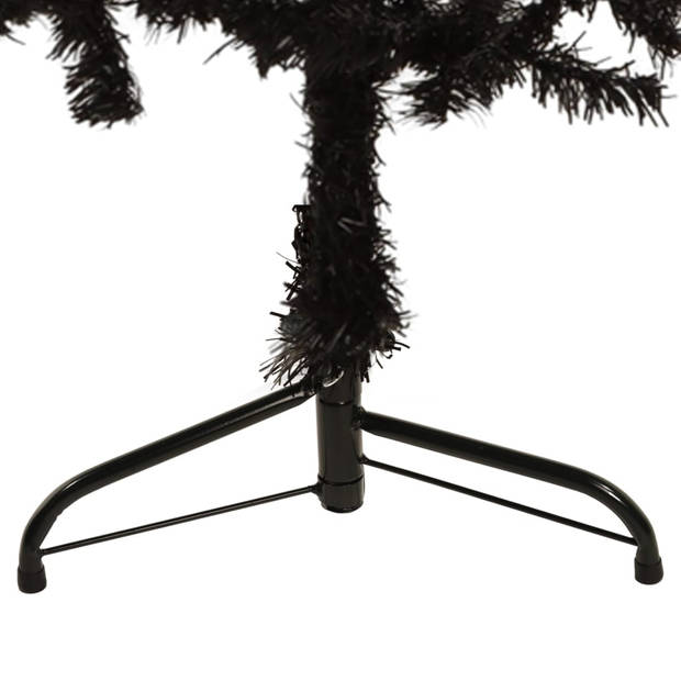The Living Store Halve Kunstkertsboom - 45 cm Breedte - Levensecht PVC - Ruimtebesparend - Voordelige Keuze - Zwart