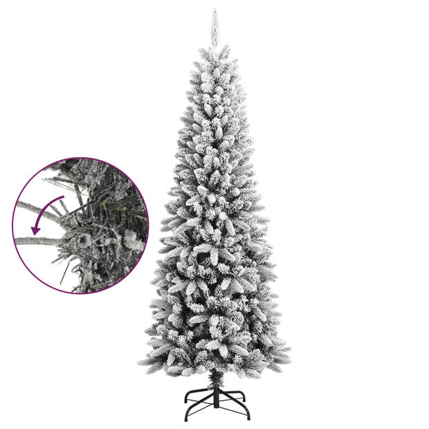 vidaXL Kunstkerstboom met sneeuw 210 cm PVC en PE