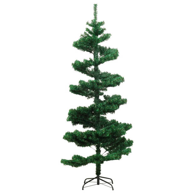 The Living Store Spiraal LED Kerstboom - 150 cm - Groen met PVC uiteinden en 8 lichteffecten