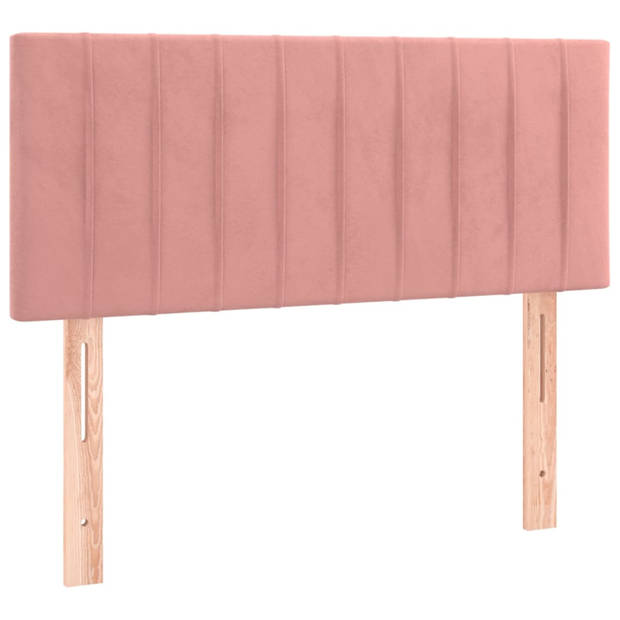 vidaXL Hoofdbord 100x5x78/88 cm fluweel roze