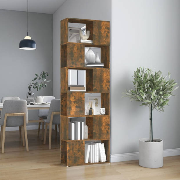 The Living Store Boekenkast/kamerscherm 60x24x186 cm gerookt eikenkleurig - Kast