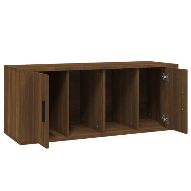 vidaXL Tv-meubel 100x35x40 cm bewerkt hout bruin eikenkleur