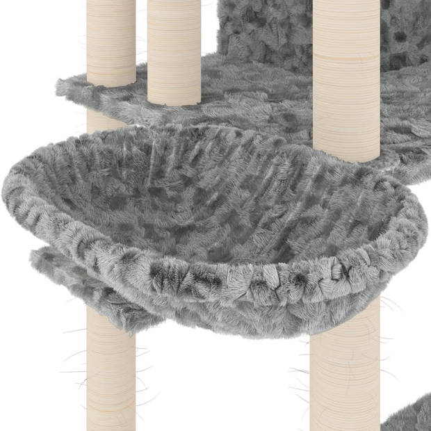 The Living Store Kattenboom - Comfortabel pluche - Duurzaam sisaltouw - 104 x 78 x 191 cm