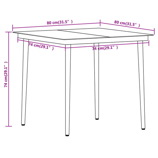 vidaXL 3-delige Tuinset bruin