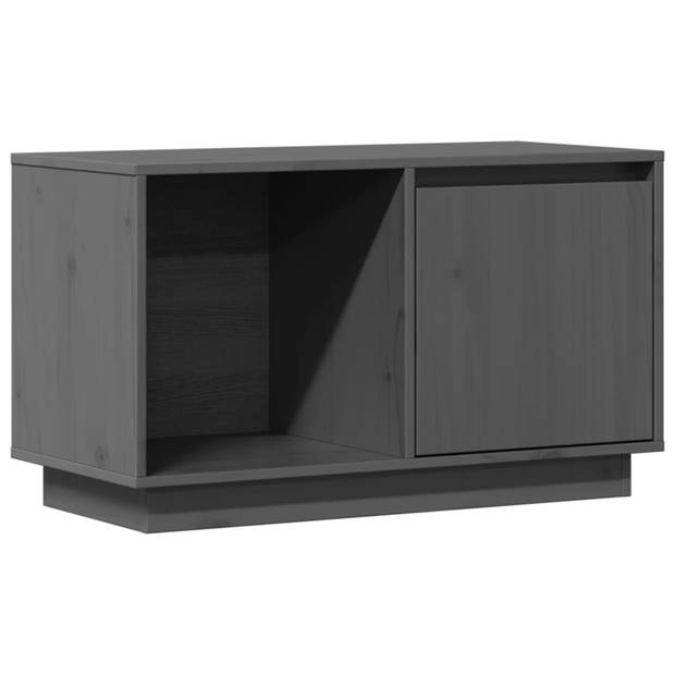 vidaXL Tv-meubel 74x35x44 cm massief grenenhout grijs