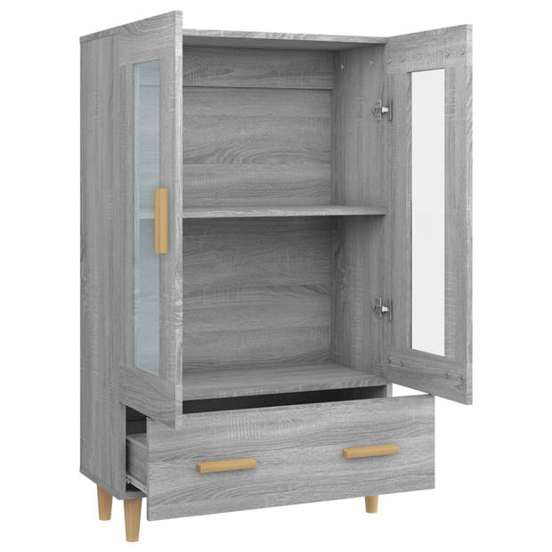 vidaXL Hoge kast 70x31x115 cm bewerkt hout grijs sonoma eikenkleurig