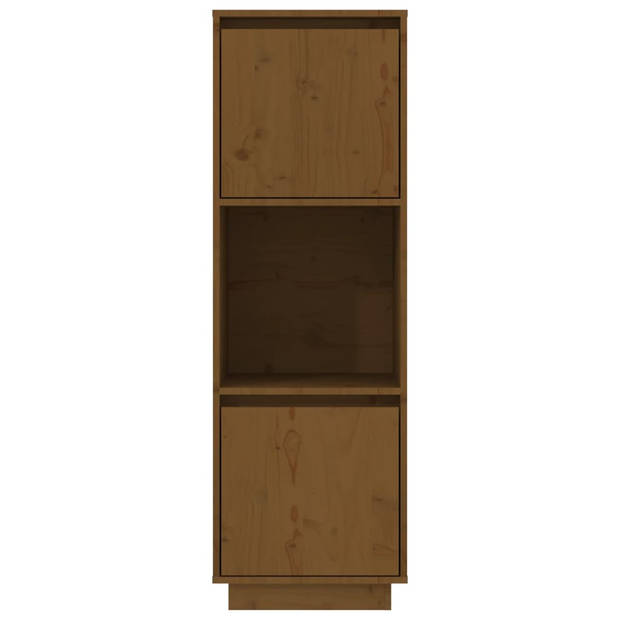 vidaXL Hoge kast 38x35x117 cm massief grenenhout honingbruin