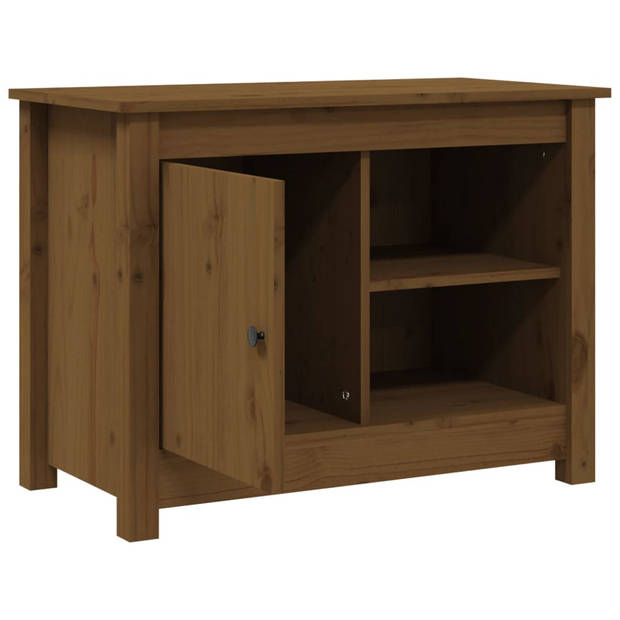 vidaXL Tv-meubel 70x36,5x52 cm massief grenenhout honingbruin