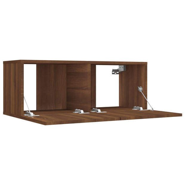 vidaXL Tv-meubel 80x30x30 cm bewerkt hout bruin eikenkleur