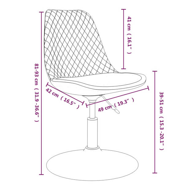 vidaXL Eetkamerstoelen draaibaar 6 st fluweel lichtgrijs