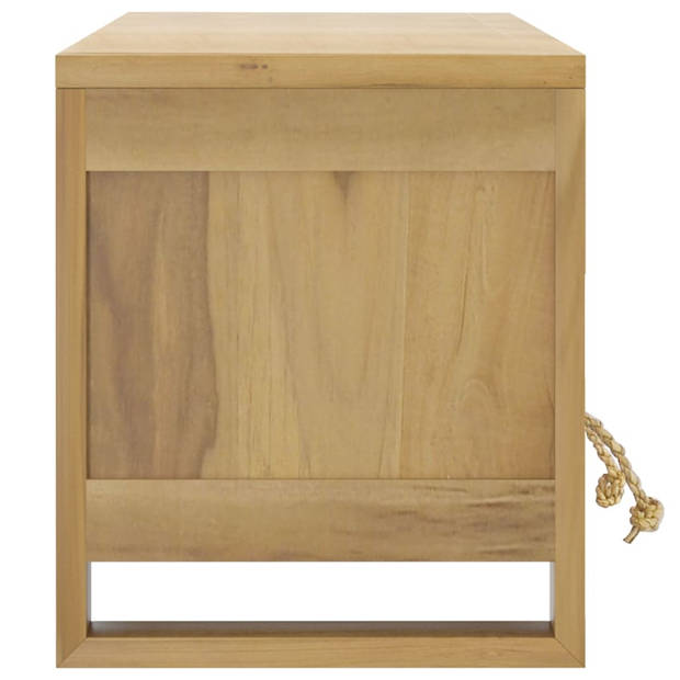 The Living Store TV-meubel Massief Teakhout - Zijkast met schap en 3 lades - Stevig blad - Afmetingen- 110 x 30 x 35 cm