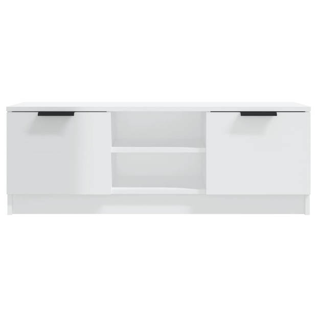 vidaXL Tv-meubel 102x35x36,5 cm bewerkt hout hoogglans wit