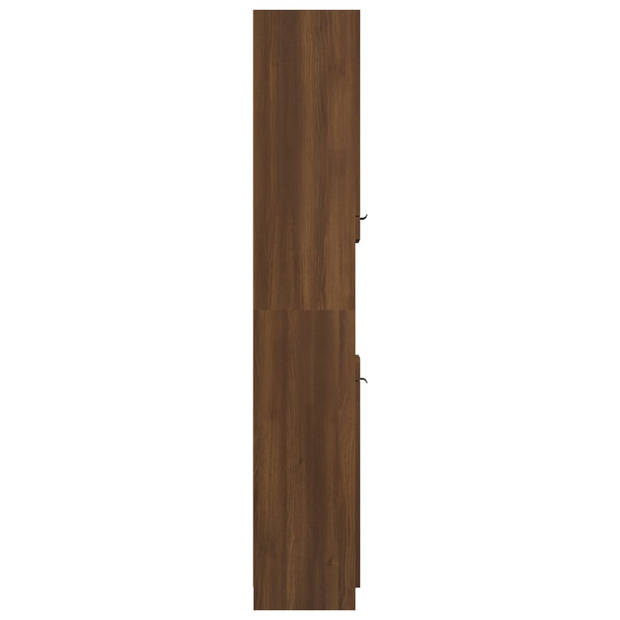 vidaXL Badkamerkast 32x34x188,5 cm bewerkt hout bruineikenkleurig