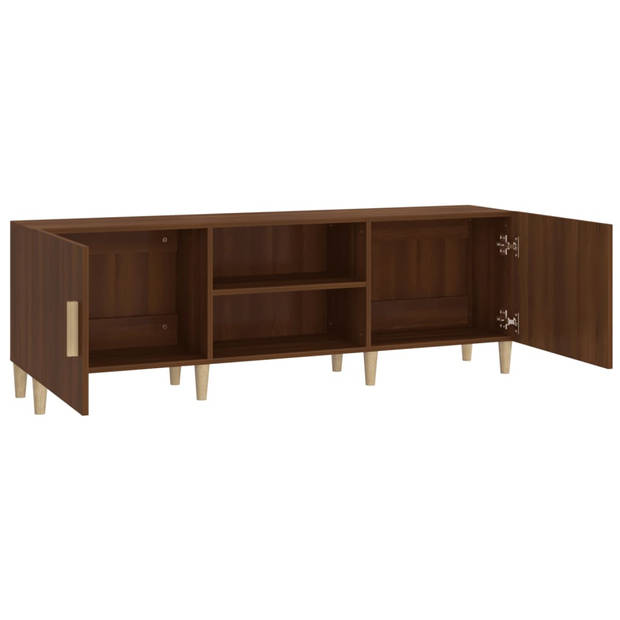 vidaXL Tv-meubel 150x30x50 cm bewerkt hout bruin eikenkleur