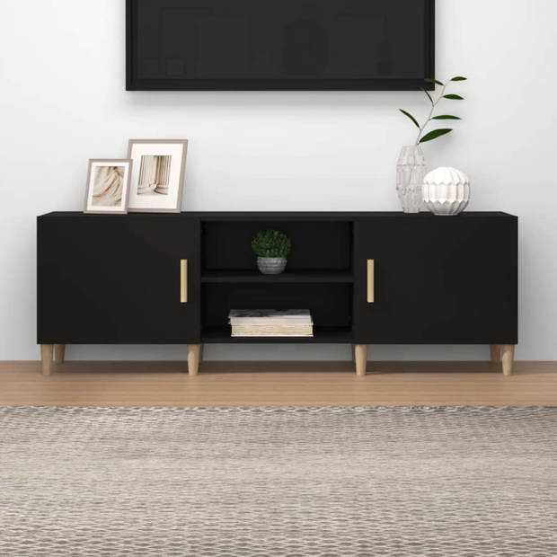 vidaXL Tv-meubel 150x30x50 cm bewerkt hout zwart