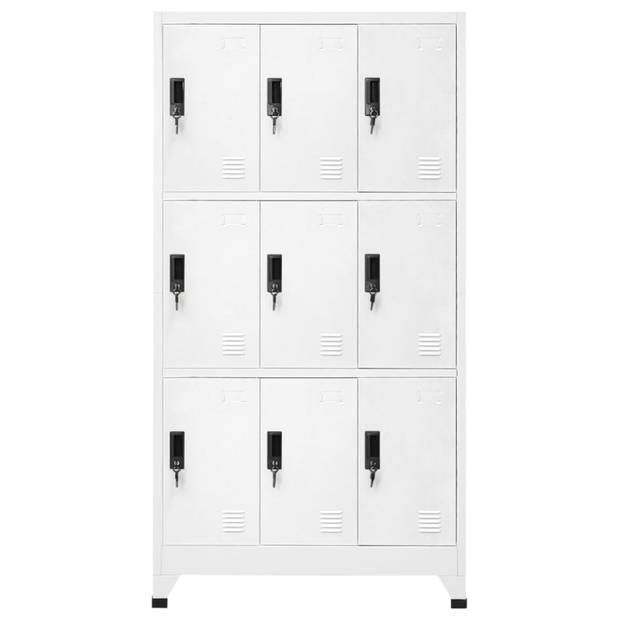 vidaXL Lockerkast 90x45x180 cm staal wit