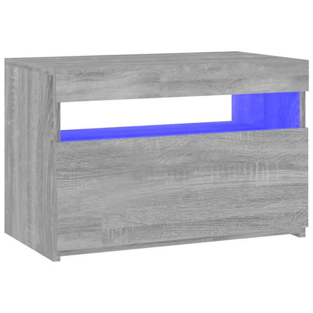 The Living Store TV-meubel Atlantico - Mediakast met LED-verlichting - 60x35x40cm - Grijs Sonoma Eiken -