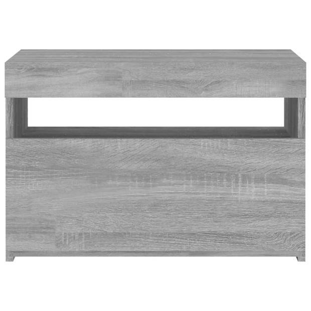 The Living Store TV-meubel Atlantico - Mediakast met LED-verlichting - 60x35x40cm - Grijs Sonoma Eiken -