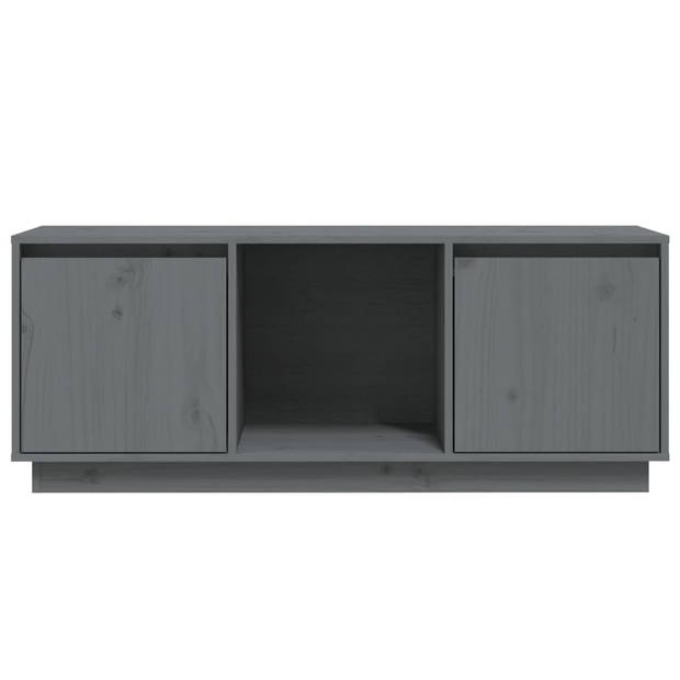 vidaXL Tv-meubel 110,5x35x44 cm massief grenenhout grijs