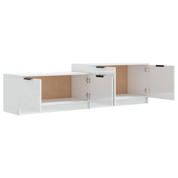 vidaXL Tv-meubel 158,5x36x45 cm bewerkt hout hoogglans wit