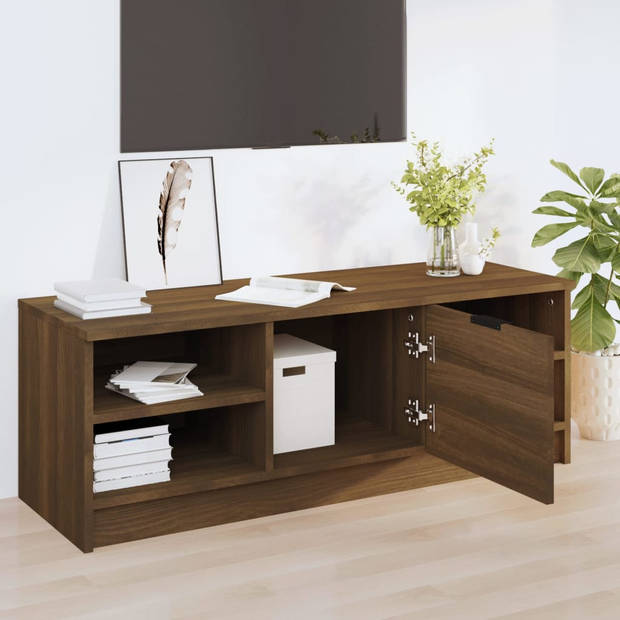 vidaXL Tv-meubel 102x35,5x36,5 cm bewerkt hout bruin eikenkleur