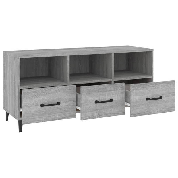 The Living Store Televisiemeubel Modern - Media-kast - 102 x 35 x 50 cm - Grijs Sonoma Eiken