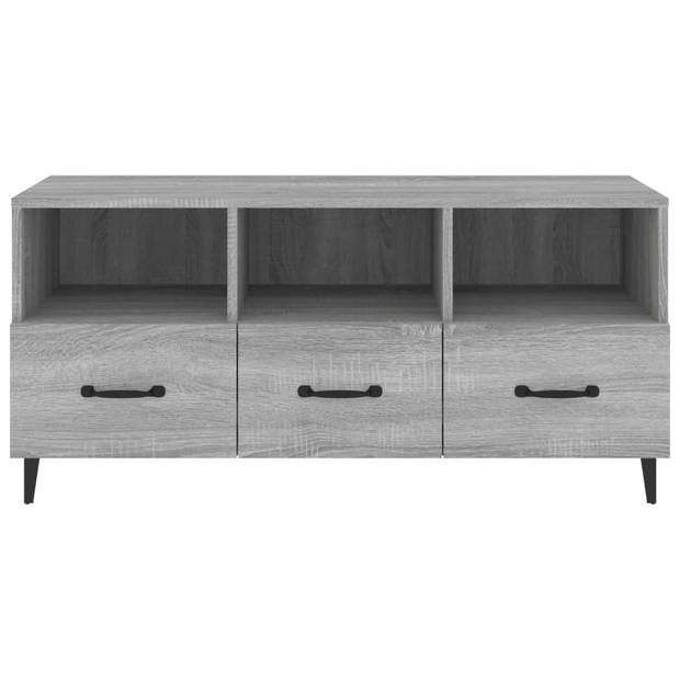 vidaXL Tv-meubel 102x35x50 cm bewerkt hout grijs sonoma eikenkleurig