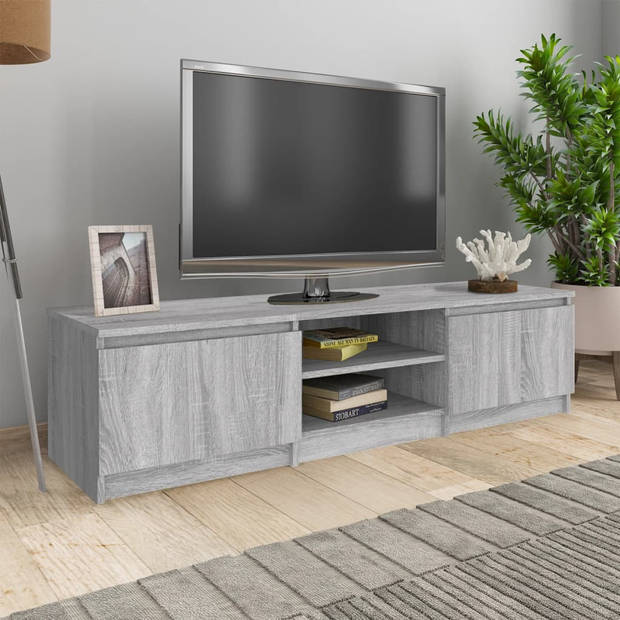 The Living Store TV-meubel - grijs sonoma eiken - 140 x 40 x 35.5 cm - Praktisch en trendy