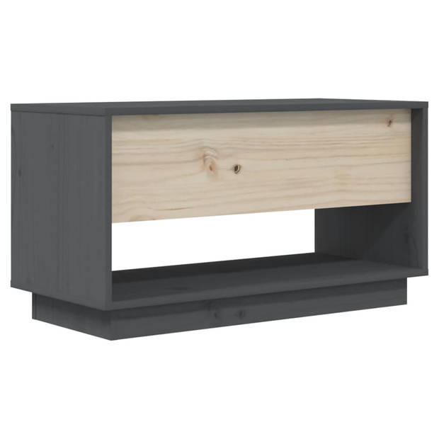 vidaXL Tv-meubel 74x34x40 cm massief grenenhout grijs