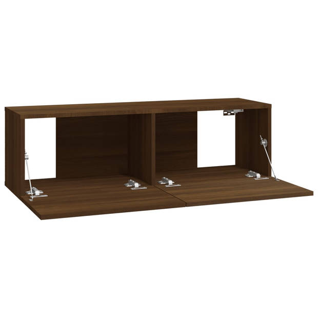 vidaXL Tv-wandmeubels 2 st 100x30x30 cm hout bruin eikenkleurig