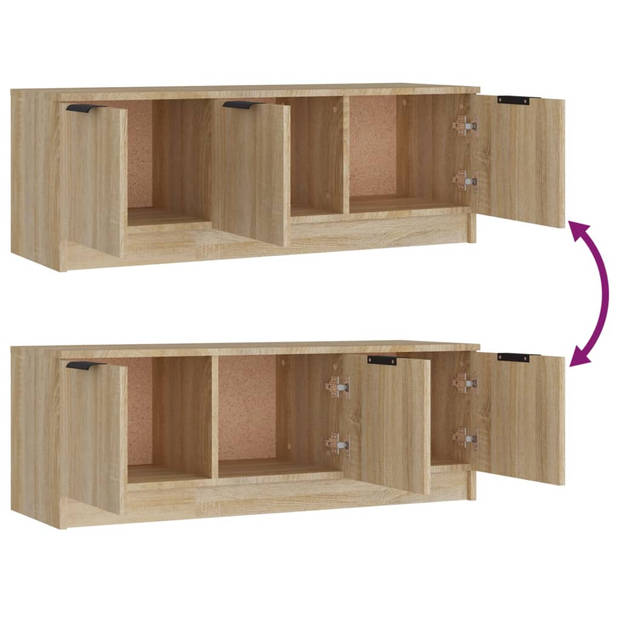 vidaXL Tv-meubel 102x35x36,5 cm bewerkt hout sonoma eikenkleurig