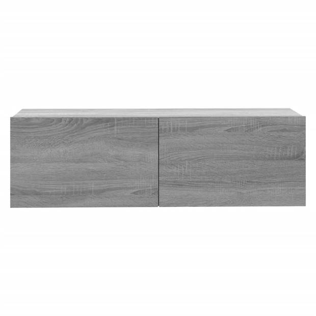 The Living Store Wandmeubel - TV-kast - 100x30x30 cm - Grijs Sonoma Eiken