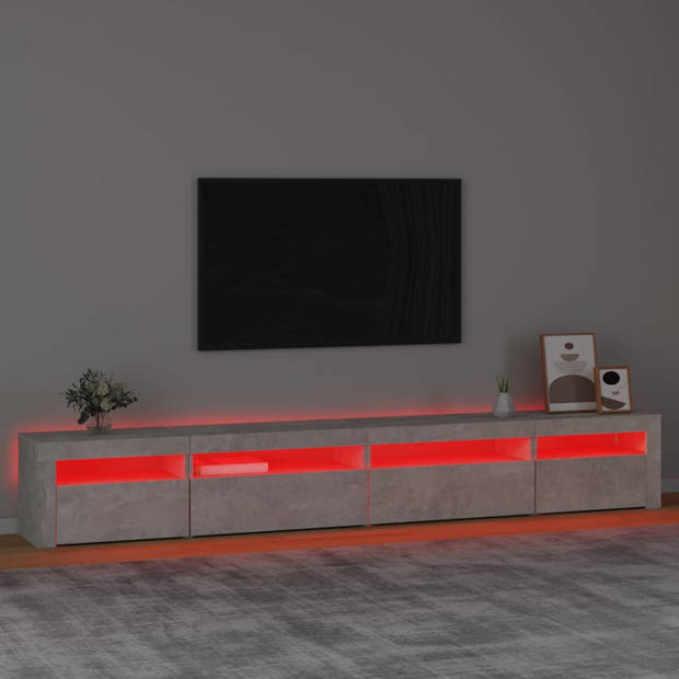 vidaXL Tv-meubel met LED-verlichting 270x35x40 cm betongrijs