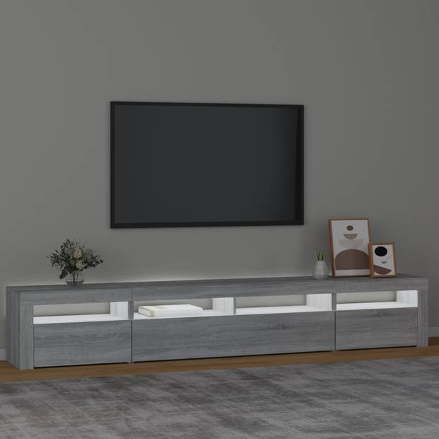 vidaXL Tv-meubel met LED-verlichting 240x35x40 cm grijs sonoma eiken