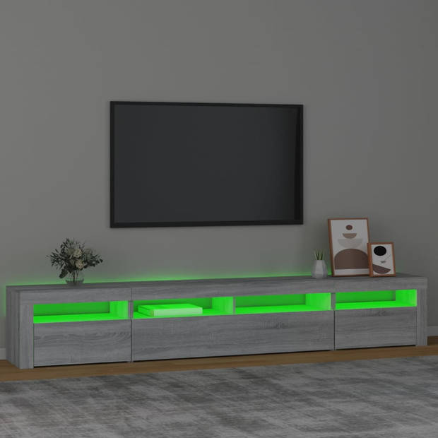 vidaXL Tv-meubel met LED-verlichting 240x35x40 cm grijs sonoma eiken