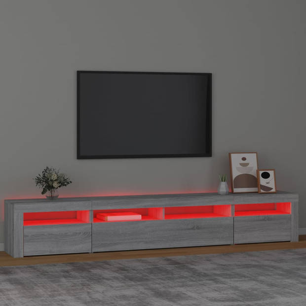 vidaXL Tv-meubel met LED-verlichting 240x35x40 cm grijs sonoma eiken