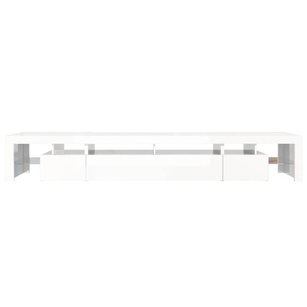 vidaXL Tv-meubel met LED-verlichting 260x36,5x40 cm hoogglans wit