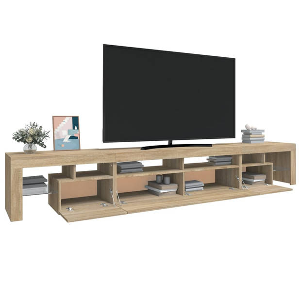 vidaXL Tv-meubel met LED-verlichting 260x36,5x40cm sonoma eikenkleurig